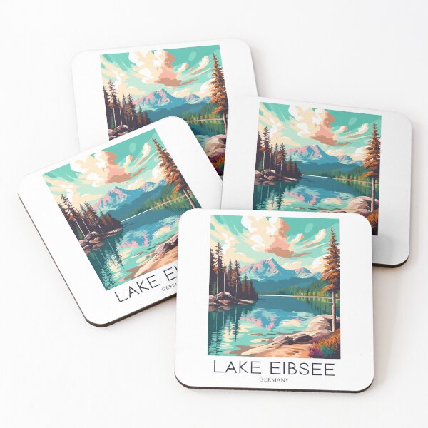 Item preview, A Pop Art Travel Print of Lake Eibsee - Germany designed and sold by StudioRedKoala.