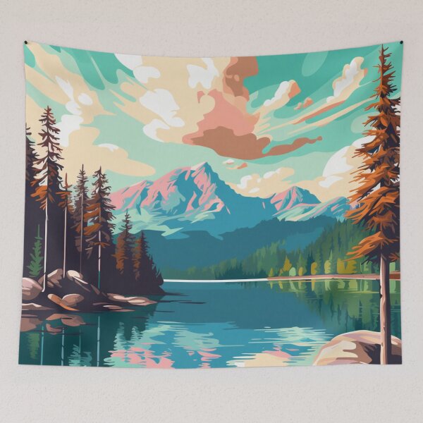 Item preview, A Pop Art Travel Print of Lake Eibsee - Germany designed and sold by StudioRedKoala.