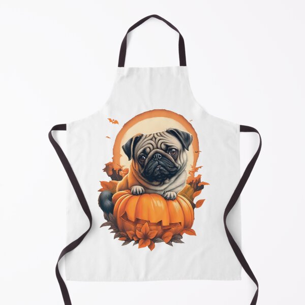Item preview, Halloween Pug in Pumpkin designed and sold by WildPugShop.