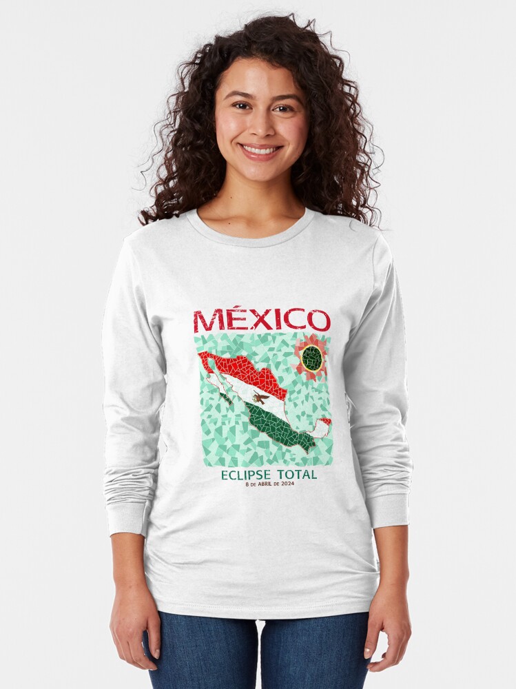 Thumbnail 2 of 5, Long Sleeve T-Shirt, Mexico 2024 Total Eclipse designed and sold by Eclipse2024.