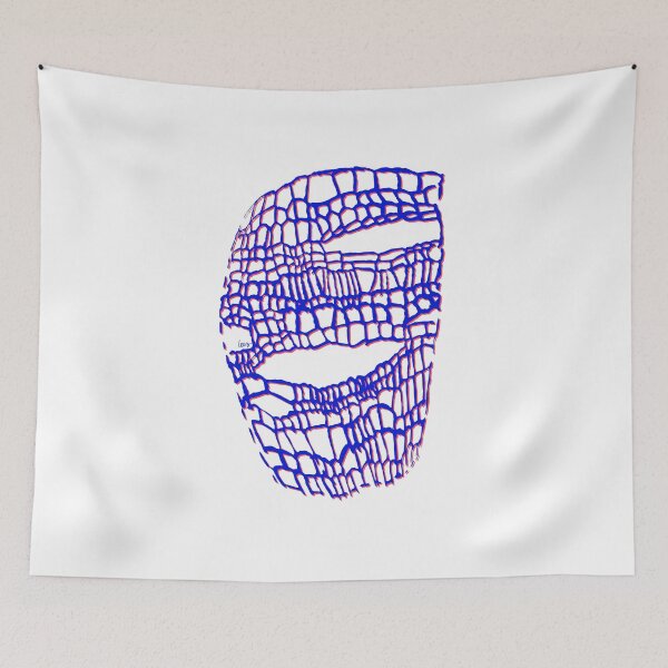 Item preview, Abstract cutout mask (blue red white background) designed and sold by MentaLee.