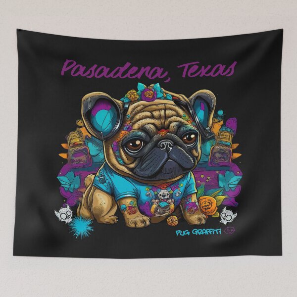 Item preview, Pug Skull Candy PASADENA TEXAS designed and sold by RedBluffTraders.