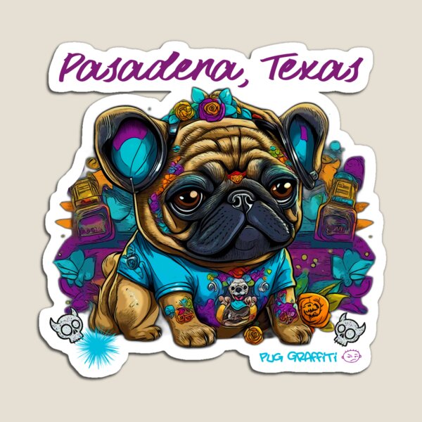 Item preview, Caramelo de calavera Pug PASADENA TEXAS designed and sold by RedBluffTraders.