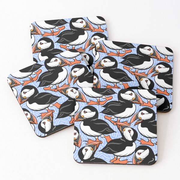 Item preview, Puffins on Parade Pattern - Soft Blue designed and sold by L Diane Johnson.