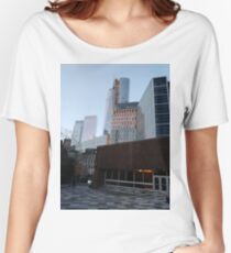 Metropolitan area, New York, Manhattan, Brooklyn, New York City, architecture, street, building, tree, car,   Women's Relaxed Fit T-Shirt