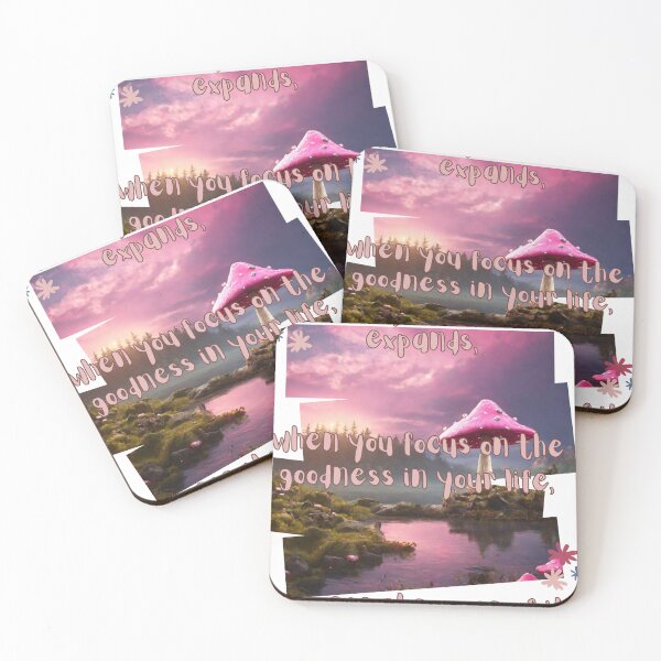 Item preview, Magic Mushroom Inspirational Manifestaion Quote Kawaii Pink Mushroom Fantasy Lake designed and sold by Necrotic Ice.