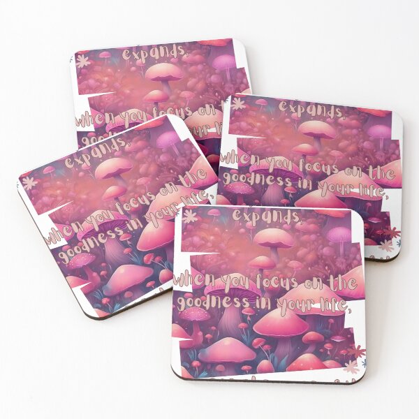 Item preview, Magic Mushroom Inspirational Manifestaion Quote Kawaii Pink Mushroom Fantasy Lake designed and sold by Necrotic Ice.