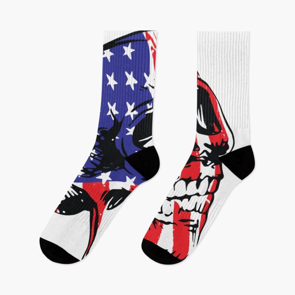 Item preview, American flag skull graphic design print designed and sold by dcrc.