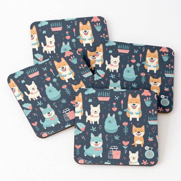 Item preview, Cute Puppies in Colorful Digital Art Pattern designed and sold by Digi-Artsy.