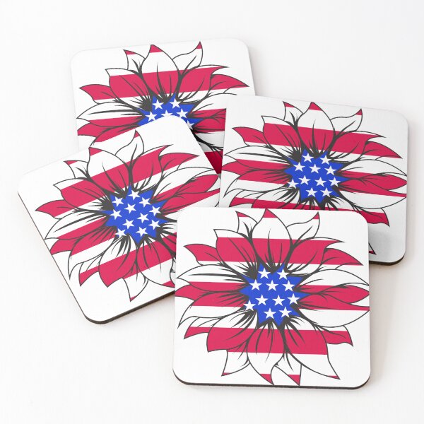 Item preview, American flag overlay flower graphic design print designed and sold by dcrc.