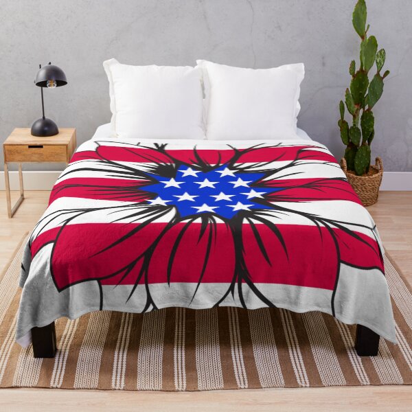 Item preview, American flag overlay flower graphic design print designed and sold by dcrc.