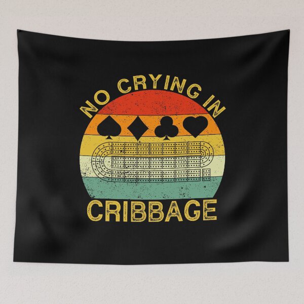 Item preview, No Crying In Cribbage Funny Vintage Cribbage Board Game designed and sold by jingdomdesgine.