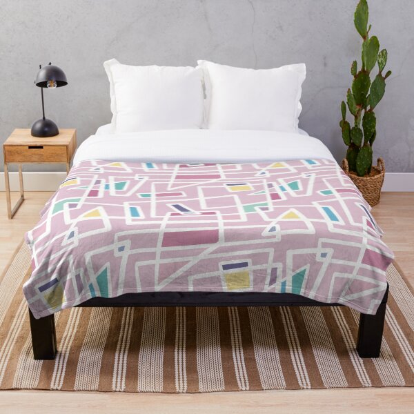 Item preview, Retro pattern of pink geometric figures designed and sold by AnaTZ.