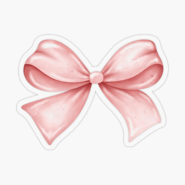 pink bow Sticker for Sale by aishc