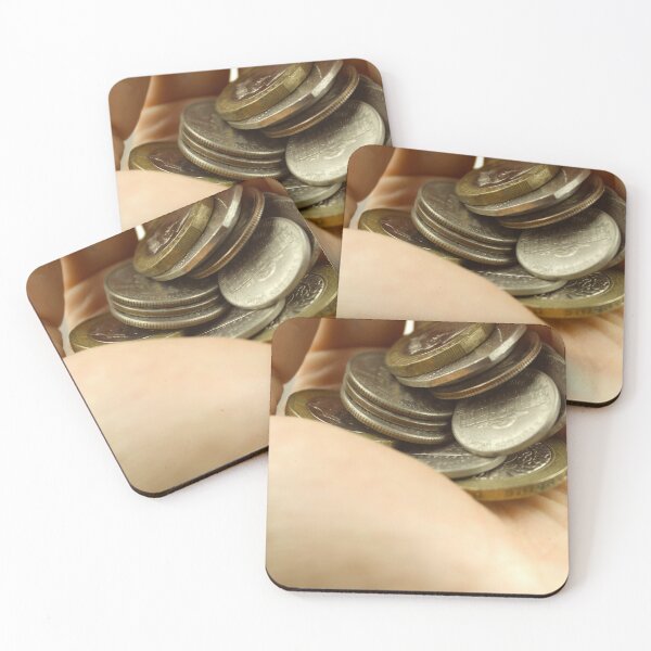 Item preview, Person holding several coins in palm of hand designed and sold by EwanP123.
