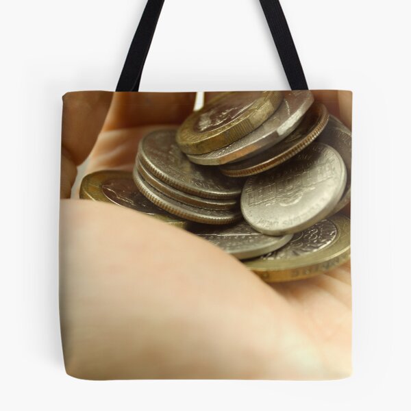 Item preview, Person holding several coins in palm of hand designed and sold by EwanP123.