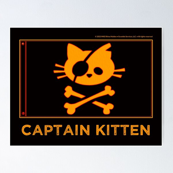 Item preview, Captain Kitten • Cat Pirate Jolly Roger designed and sold by MKE Rhine Maiden  •  Grumble Services, LLC..