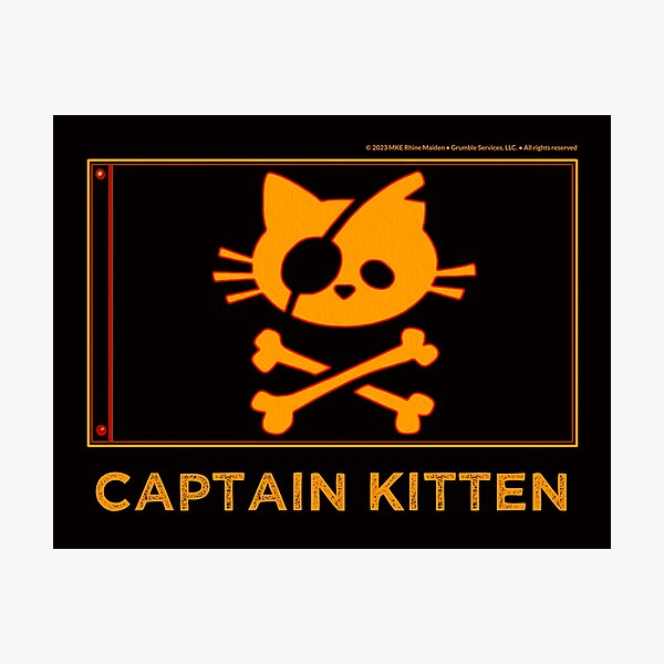 Item preview, Captain Kitten • Cat Pirate Jolly Roger designed and sold by MKE Rhine Maiden • Grumble Services, LLC..