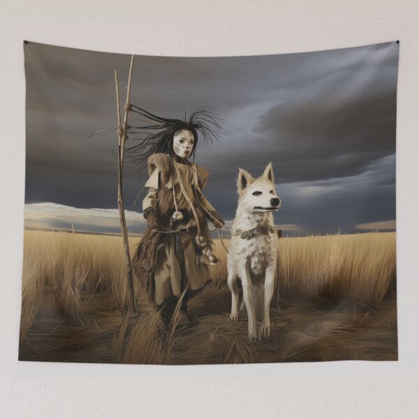 Item preview, Hunter w Martian Wolf Dog on Mars designed and sold by Peter LOPEZ.