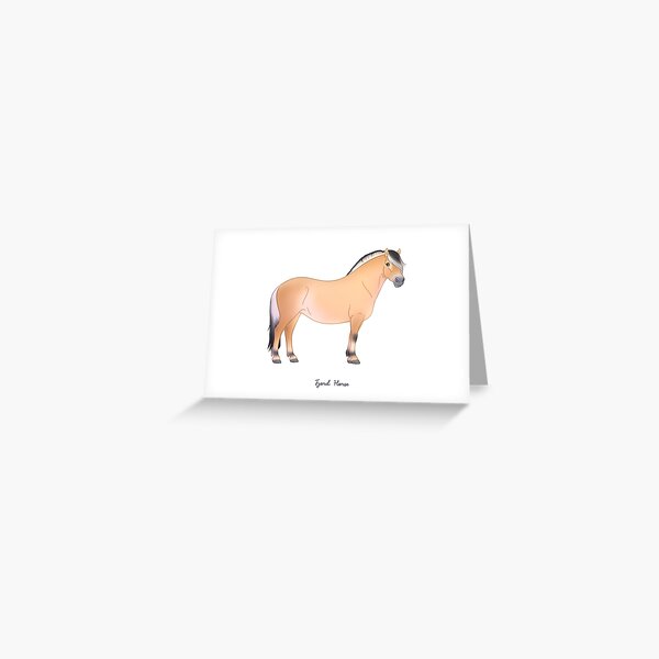 cute cartoon Fjord horse Greeting Card