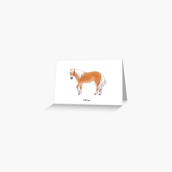 cute cartoon Haflinger horse Greeting Card
