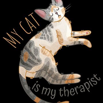 Artwork thumbnail, My Cat is my Therapist - Devon Rex Cat - Gifts for cats lovers by FelineEmporium