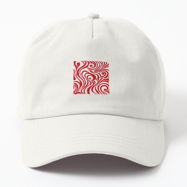 Abstract retro stripe pattern in red Dad Hat