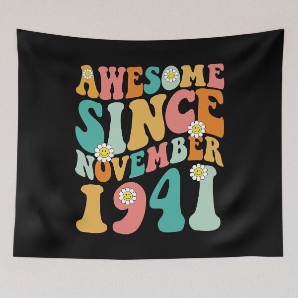 Item preview, Awesome Since November 1941 | Made In 1941 | Retro Groovy Birthday designed and sold by Christina-grich.
