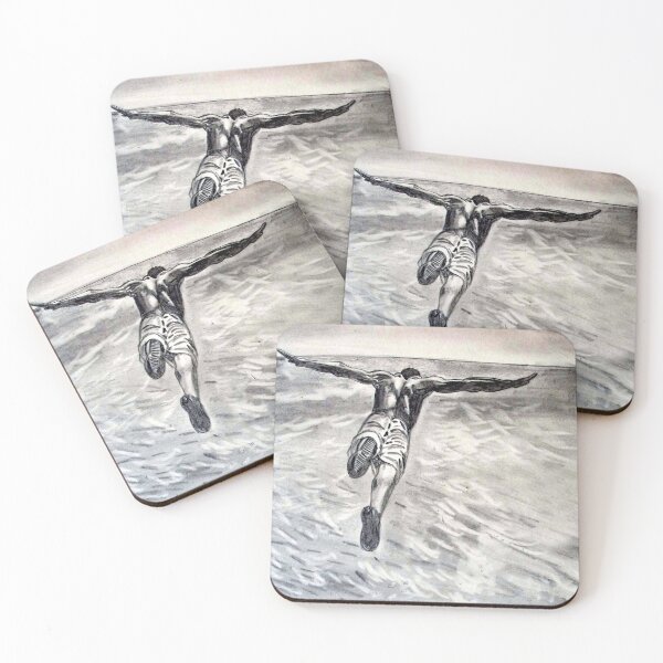 Item preview, Man diving in the sea pencil sketch designed and sold by MubaraksArt.