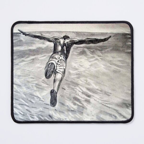 Item preview, Man diving in the sea pencil sketch designed and sold by MubaraksArt.