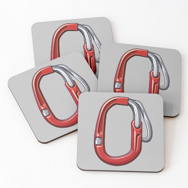 Item preview, Red Carabiner Rock Climber Free Climber - Digital Art - Outdoor Sticker Series 1 | WanderUpNorthCo. designed and sold by WanderUpNorth.