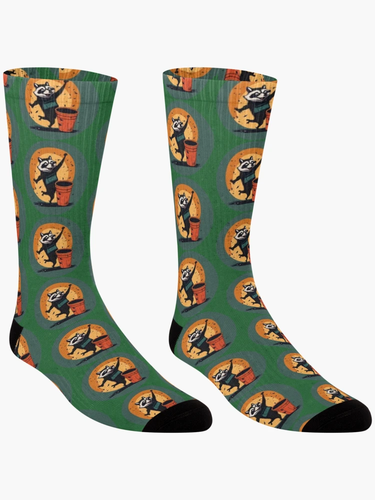 Thumbnail 3 of 5, Socks, Happy Dancing Racoon designed and sold by Rislam.