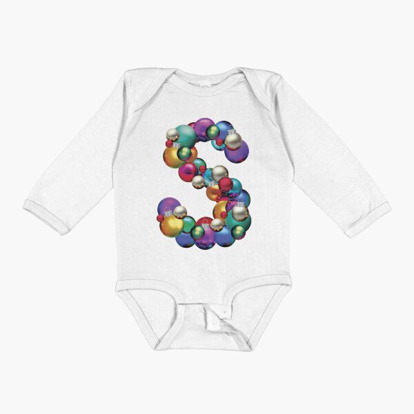 CHRISTMAS LETTER S Long Sleeve Baby One-Piece