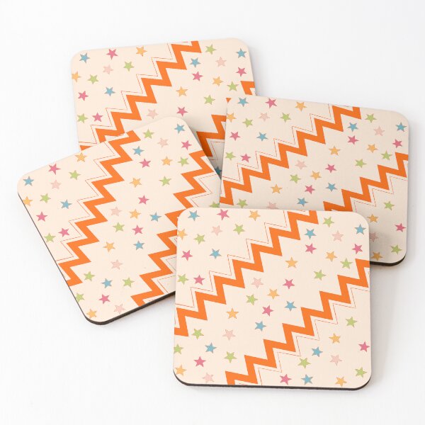 Aperçu de l'œuvre Conception de motif étoile zigzag orange créée et vendue par Thalia Roman.