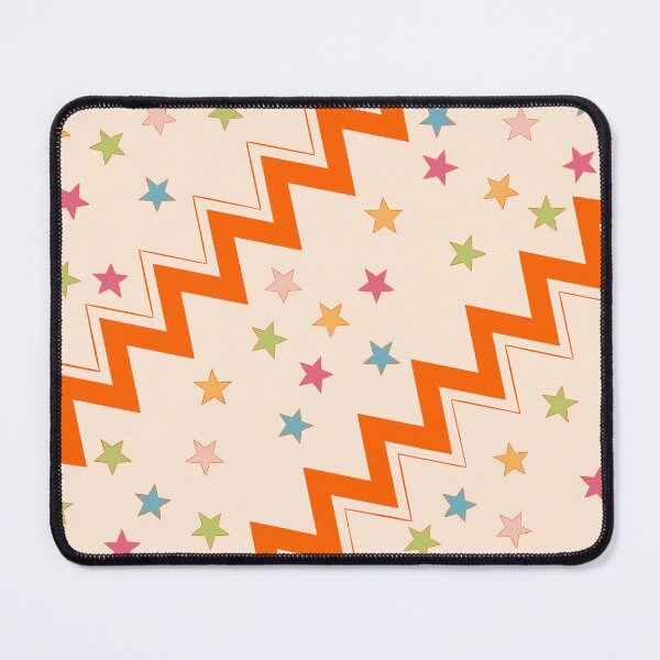 Item preview, Orange zig zag star pattern design  designed and sold by Thalia Roman.