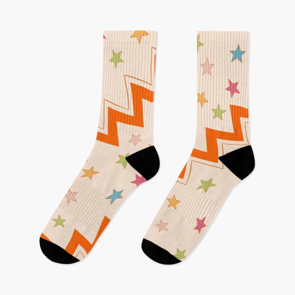 Aperçu de l'œuvre Conception de motif étoile zigzag orange créée et vendue par Thalia Roman.