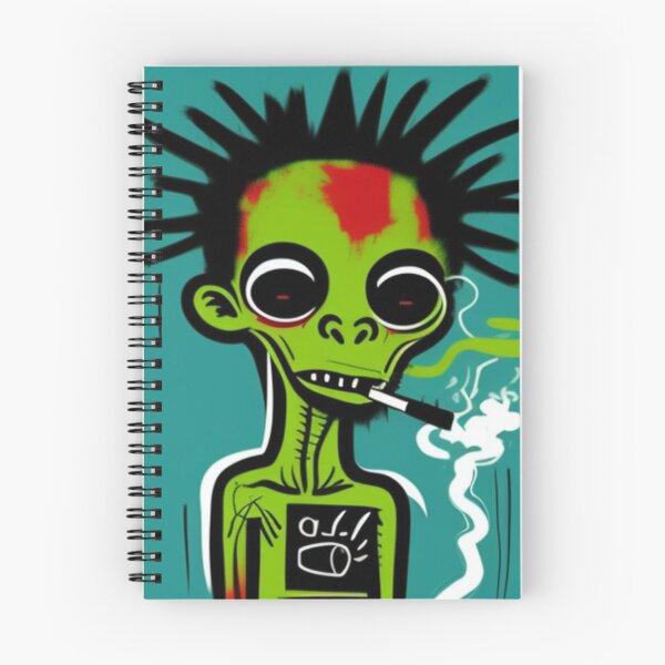 Item preview, NFT Funny Cartoon Green Alien Smoking Weed Art designed and sold by itzbart.