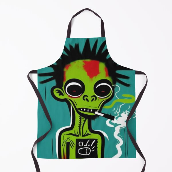 Item preview, NFT Funny Cartoon Green Alien Smoking Weed Art designed and sold by itzbart.
