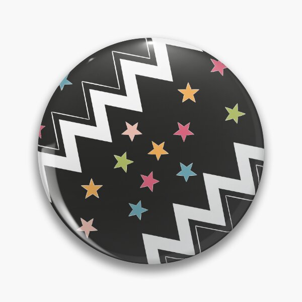 Item preview, Zig zag star pattern in black and white designed and sold by Thalia Roman.