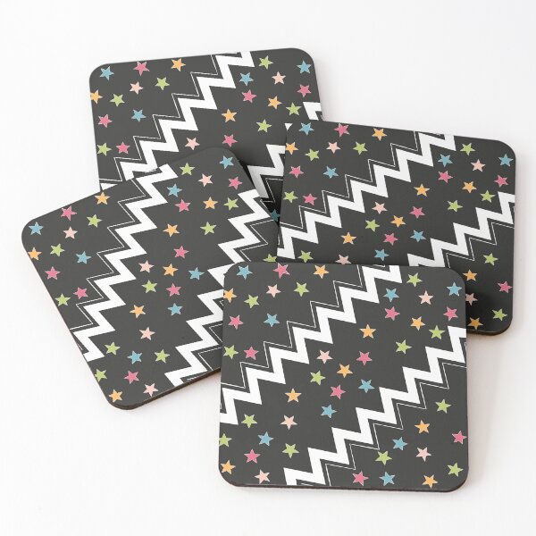 Item preview, Zig zag star pattern in black and white designed and sold by Thalia Roman.