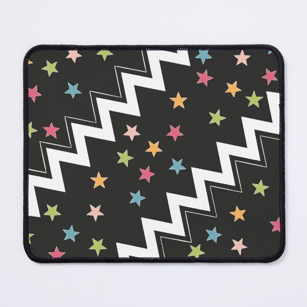 Item preview, Zig zag star pattern in black and white designed and sold by Thalia Roman.