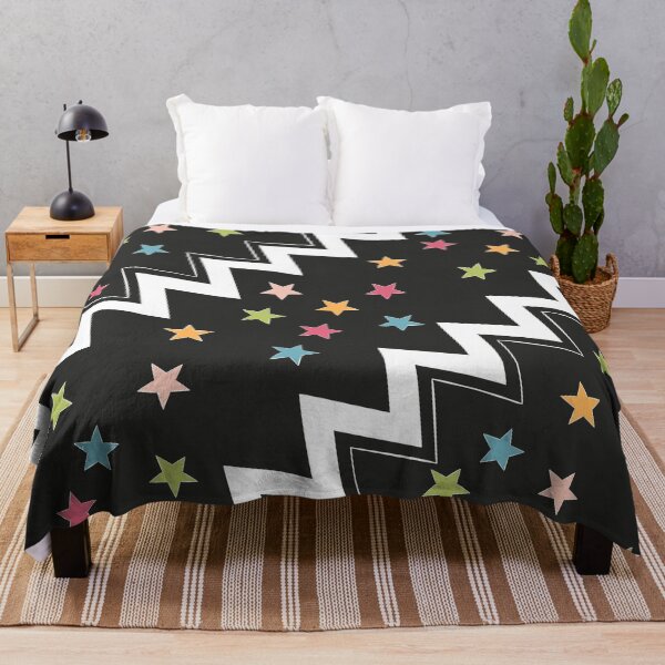Item preview, Zig zag star pattern in black and white designed and sold by Thalia Roman.