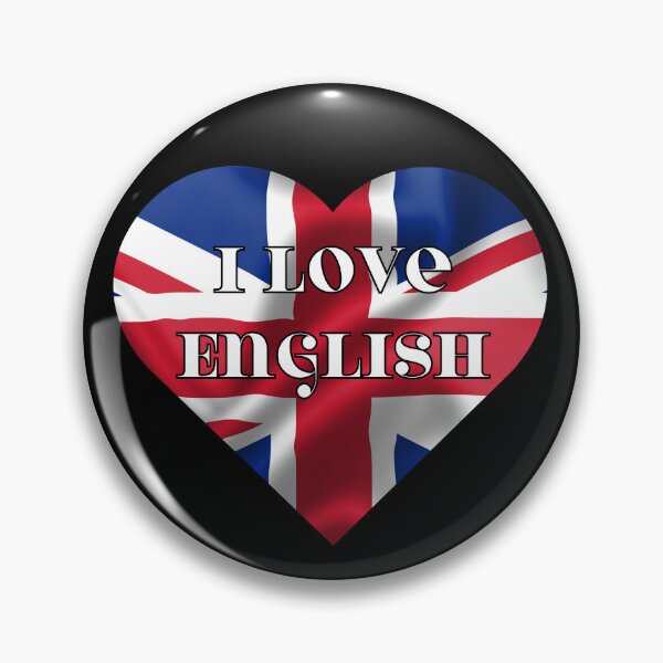 Item preview, i love english, heart with united kingdom flag designed and sold by language-des.