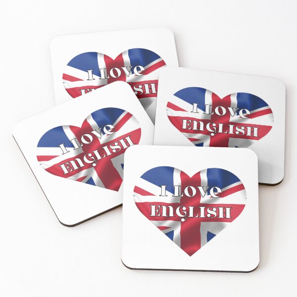 Item preview, i love english, heart with united kingdom flag designed and sold by language-des.
