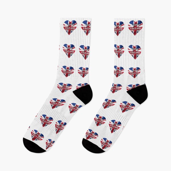 Item preview, i love english, heart with united kingdom flag designed and sold by language-des.