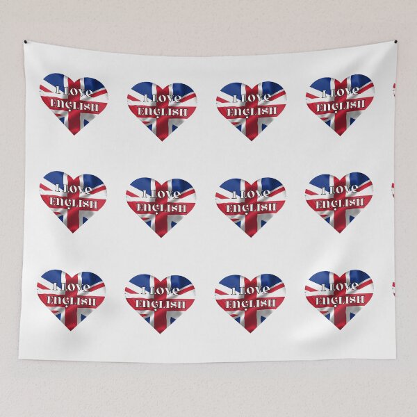 Item preview, i love english, heart with united kingdom flag designed and sold by language-des.