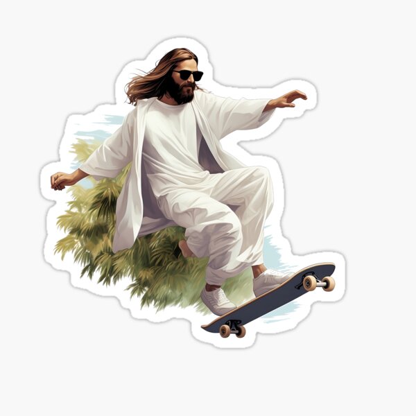 Jesus T-pose With Skateboard Everclear Meme Crewneck 