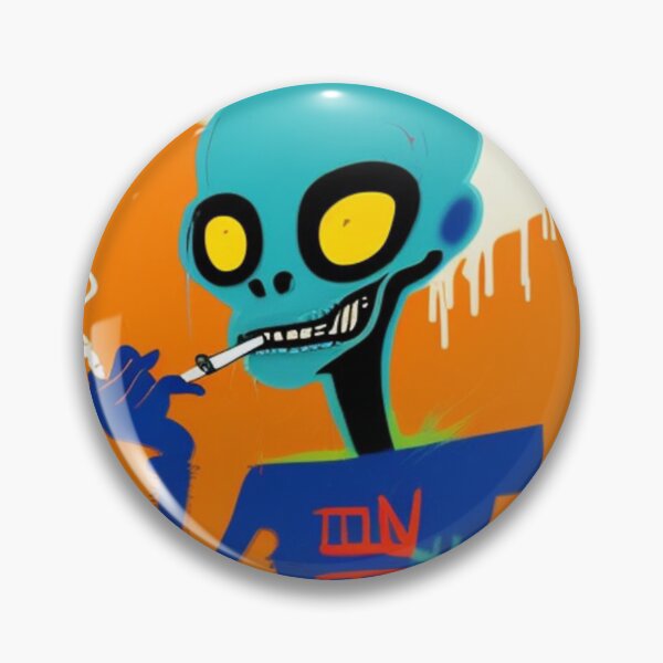 Item preview, NFT Funny Blue Cartoon Alien Smoking Art III designed and sold by itzbart.