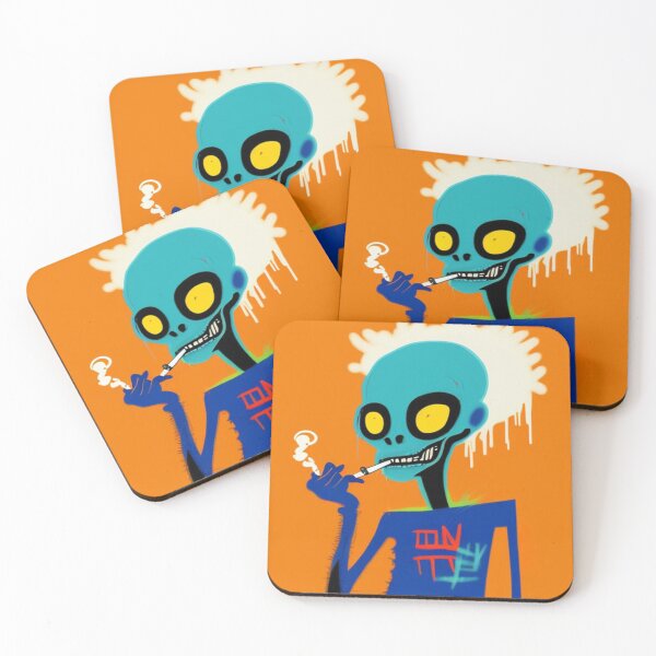 Item preview, NFT Funny Blue Cartoon Alien Smoking Art III designed and sold by itzbart.