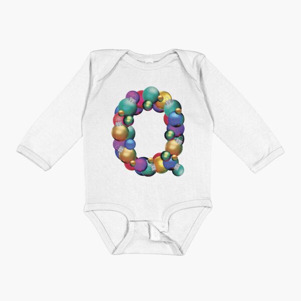 CHRISTMAS LETTER Q Long Sleeve Baby One-Piece